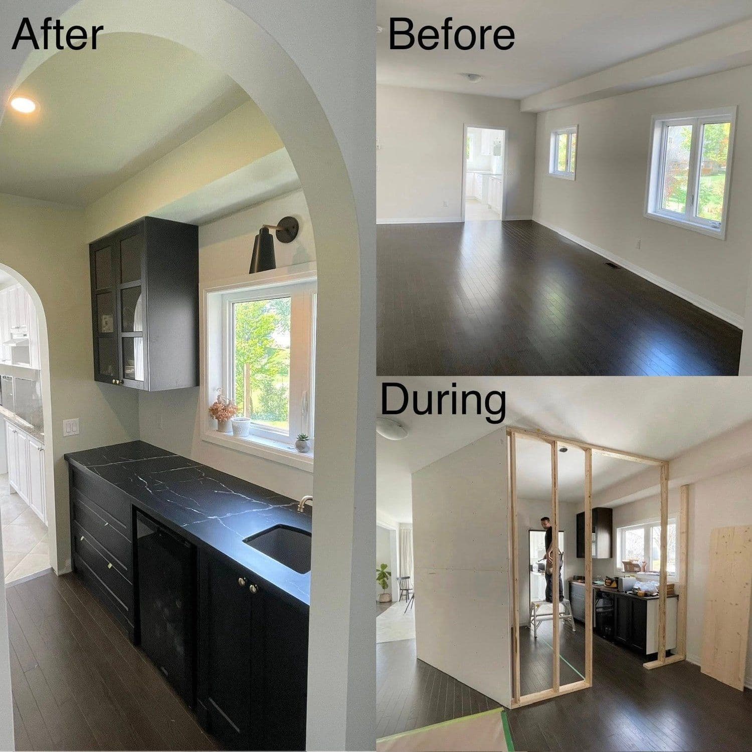 Arched Kitchen Pass-Through — before and after by Elevation